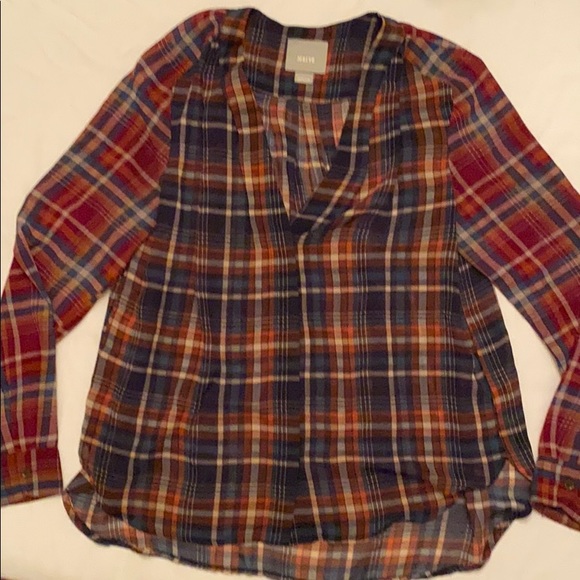 Maeve Tops - Maeve sheer plaid blouse